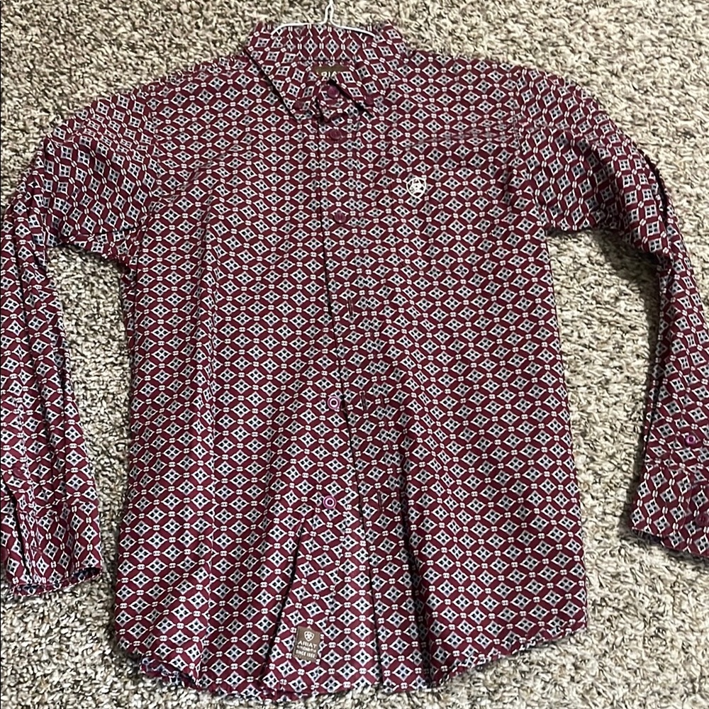 Boys Red Patterned Shirt